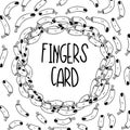 Doodle tattoo finger printable card