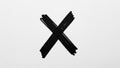 Hand-drawn black X is centered on a white canvas, creating a strong visual Royalty Free Stock Photo