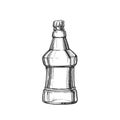 Hand Drawn Blank Embossed Bottle Of Beer Vector Royalty Free Stock Photo