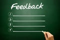 Hand drawn blank Feedback list business concept on blackboard