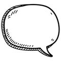 Hand drawn blank speech bubble sketch doodle outlined chat balloon for message, communication concept, AI Generative Royalty Free Stock Photo