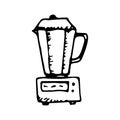 Hand Drawn blender doodle. Sketch style icon. Decoration element. Isolated on white background. Flat design. Vector illustration Royalty Free Stock Photo