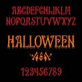 hand drawn bloody halloween font design design vector