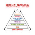Hand drawn Bloom`s taxonomy The psychomotor domain action-based hierarchical model used to classify educational learning