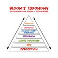 Hand drawn Bloom`s taxonomy The psychomotor domain action-based hierarchical model used to classify educational learning