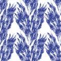 Hand drawn blue abstract messy lines seamless pattern