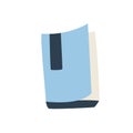 Hand drawn blue book. Paperback book with bookmark. Royalty Free Stock Photo