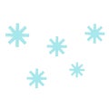 Hand drawn blue realistic 3d snowflake. Decorative 3d design of weather forecast element, icon symbol, meteorology, winter.