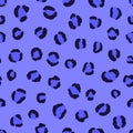 Hand-drawn blue seamless vector leopard pattern Royalty Free Stock Photo