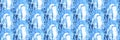 Hand drawn blue and white acryllic brushstroke Seamless pattern. Round arch art stroke wallpaper Royalty Free Stock Photo