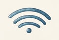 Hand drawn blue wireless internet illustration