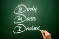 Hand drawn Body Mass Index (BMI), business concept acronym