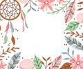 Hand drawn boho background Vector illustration. Royalty Free Stock Photo