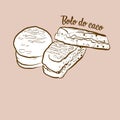 Hand-drawn Bolo do caco bread illustration