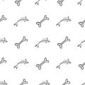 Hand drawn bones seamless pattern for textile design. Bone seamless hand doodle, great design for any purposes. Vector Royalty Free Stock Photo