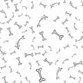 Hand drawn bones seamless pattern for textile design. Bone seamless hand doodle, great design for any purposes. Vector