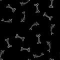 Hand drawn bones seamless pattern for textile design. Bone seamless hand doodle, great design for any purposes. Vector Royalty Free Stock Photo