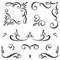 Hand-drawn borders and corners. Royalty Free Stock Photo
