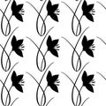 Hand drawn botanical repeat pattern. Royalty Free Stock Photo