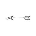 Hand drawn bow arrow element. Royalty Free Stock Photo