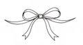Hand-Drawn Bow Illustration on White Background with Bright Lighting Royalty Free Stock Photo