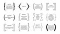 Hand drawn bracket frame. Brackets box template set. Curly braces, square and corner parentheses. punctuation shapes for messages