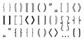 Hand drawn bracket, parenthesis element. Doodle sketch bracket
