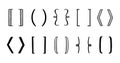 Hand drawn bracket, parenthesis element. Doodle sketch bracket