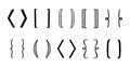 Hand drawn bracket, parenthesis element. Doodle sketch bracket