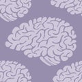 Hand Drawn Brain Seamless Pattern Background. Vector Royalty Free Stock Photo