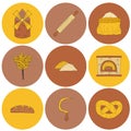 Hand drawn bread harvest objects