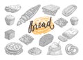 Hand Drawn Bread And Pastries Set Royalty Free Stock Photo