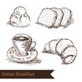 Hand drawn breakfast elements