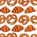 Hand drawn bretzels pattern