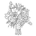 Hand drawn bridal bouquet. Vector sketch illustration. Royalty Free Stock Photo