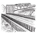 Hand drawn bridge Royalty Free Stock Photo