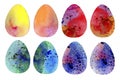 Hand drawn bright Easter eggs set Royalty Free Stock Photo