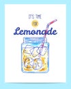 Hand drawn bright lemonade poster