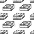 Hand drawn brownies on a white background. Royalty Free Stock Photo