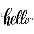 Hand drawn Brush pen Hello sign lettering. Calligraphic hand written hello script