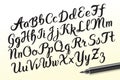 Hand drawn brushpen alphabet letters