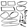 Hand Drawn Bubble Element And Arrow Sketch Set Royalty Free Stock Photo