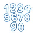 Hand drawn bubble numbers collection. Vector illustration