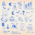 Hand Drawn Budgets Icon Set