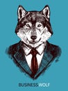 Hand Drawn Business Wolf Poster