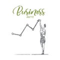 Hand drawn business woman with concept lettering Royalty Free Stock Photo