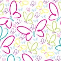 Hand drawn butterflies pattern