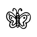 Hand drawn butterfly doodle. Sketch children`s toy icon. Decorat Royalty Free Stock Photo