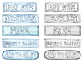 Hand-drawn buy and download buttons Royalty Free Stock Photo