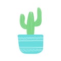 Hand drawn cacti sketch set for stickers, prints, design and decor. Vector flat illustration Royalty Free Stock Photo